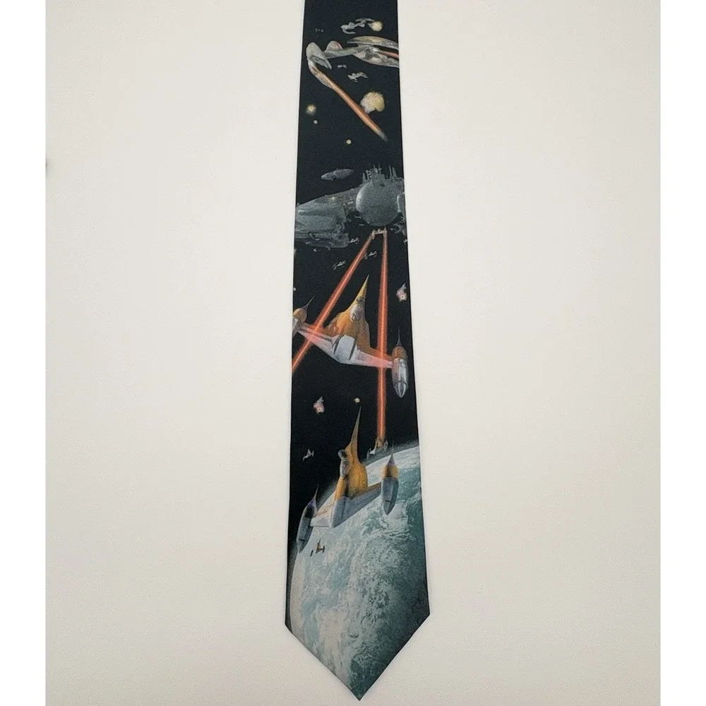 STAR WARS : Space Battle ~ Necktie Officially Licensed Pop Culture Tie USA Made